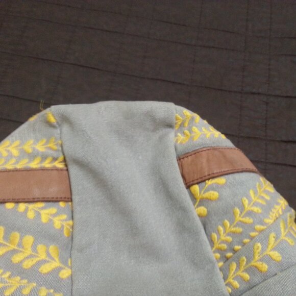 Lucky Penny Anthropologie Purse Handbag Tote Hobo Boho Bohemian Yellow Gray - Picture 15 of 16